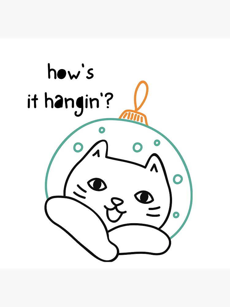 "Cat Christmas Ornament Meme" Poster for Sale by cozycraftycute Redbubble