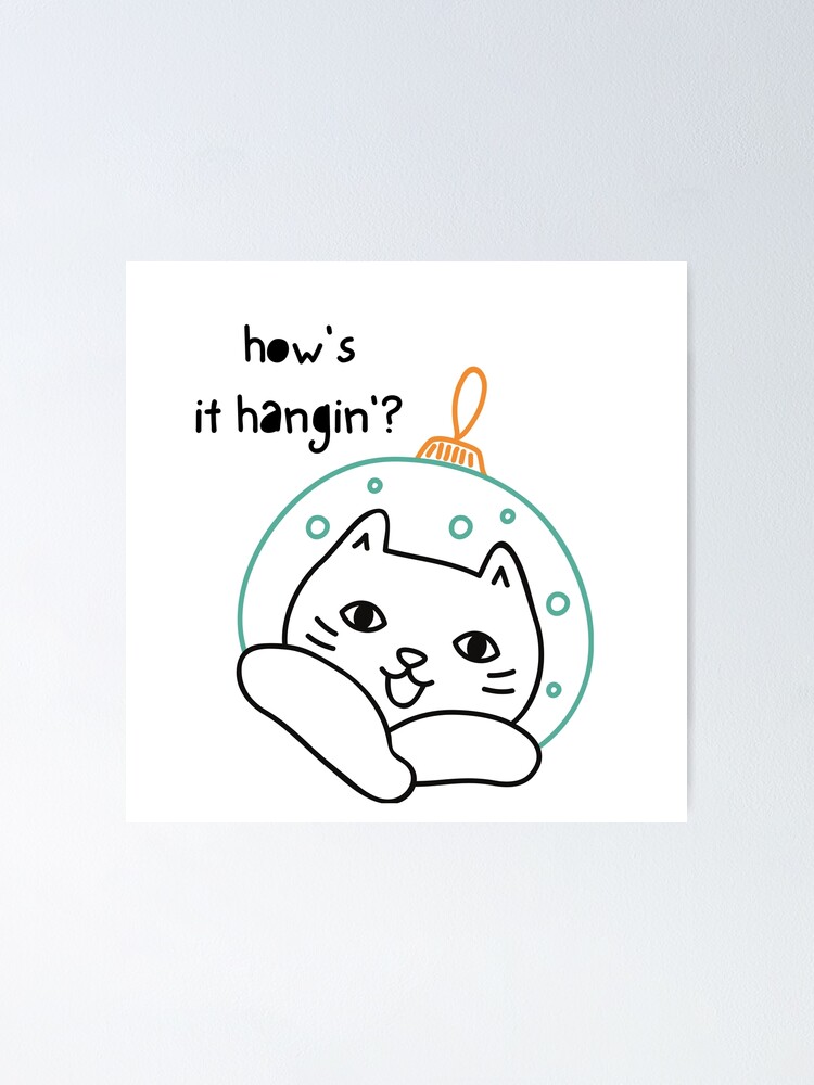 "Cat Christmas Ornament Meme" Poster for Sale by cozycraftycute Redbubble