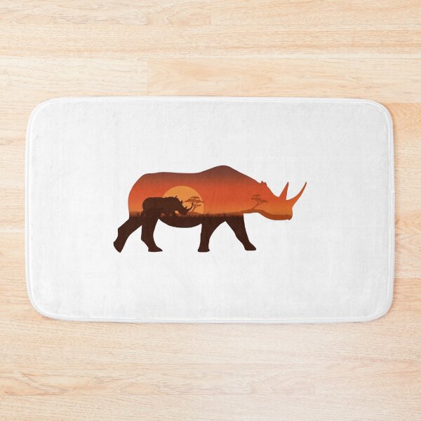 Item preview, rhinos and beautiful african landscape designed and sold by landscapeworlds.