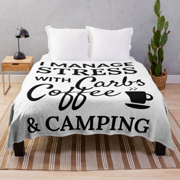 Item preview, I manage stress with Carbs, Coffee and Camping designed and sold by TheGreenGoat.