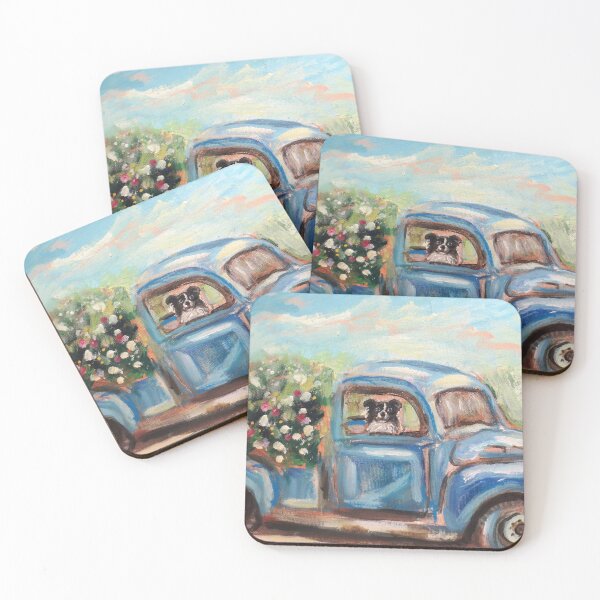 Item preview, A Border Collie in a Blue Truck  designed and sold by artbyangie.