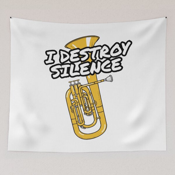 Item preview, I Destroy Silence Tenor Horn Player Brass Musician designed and sold by doodlerob.