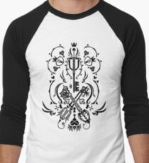 Camiseta ¾ bicolor para hombre corazones del reino