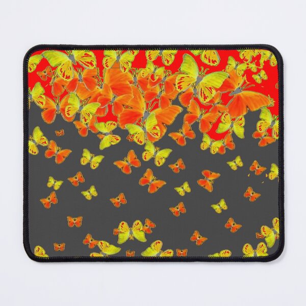 Item preview, FLYING BUTTERFLIES IN ORANGE-YELLOW CHARCOAL-RED ART designed and sold by sharlesart.