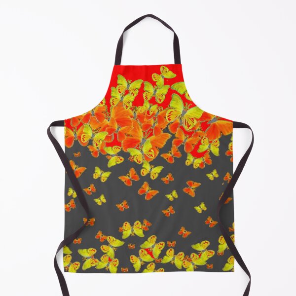 Item preview, FLYING BUTTERFLIES IN ORANGE-YELLOW CHARCOAL-RED ART designed and sold by sharlesart.