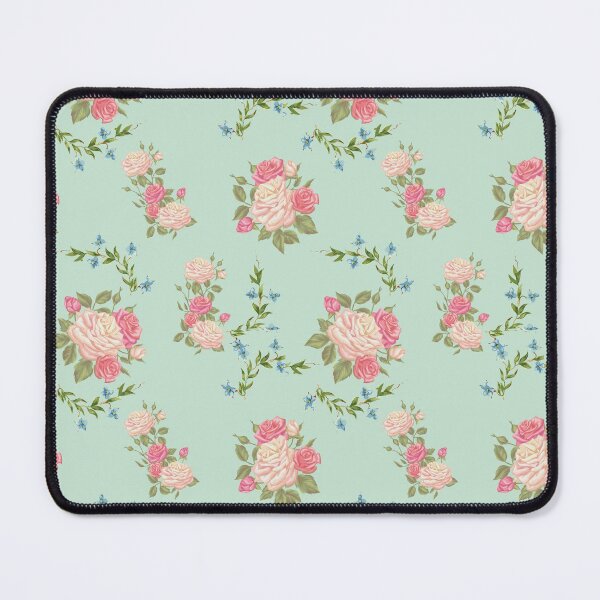 Item preview, Vintage Flower Pattern, Roses Pink and Blue designed and sold by Butterflygray.
