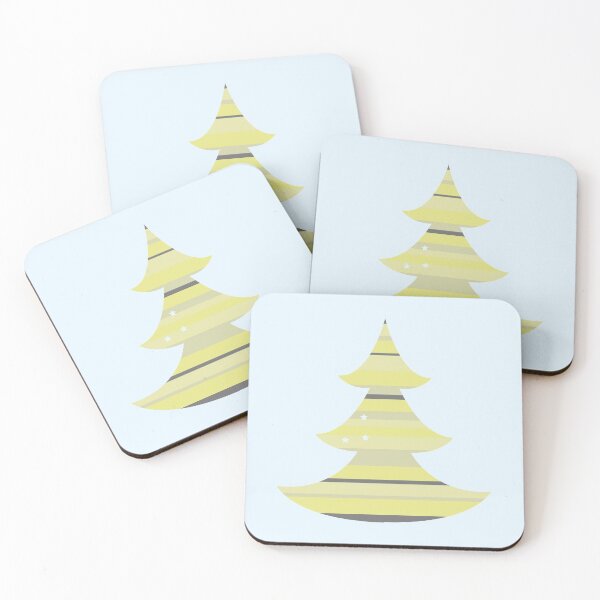Item preview, Minimal pastel design christmas tree with tiny stars yellow green designed and sold by greatnorris.
