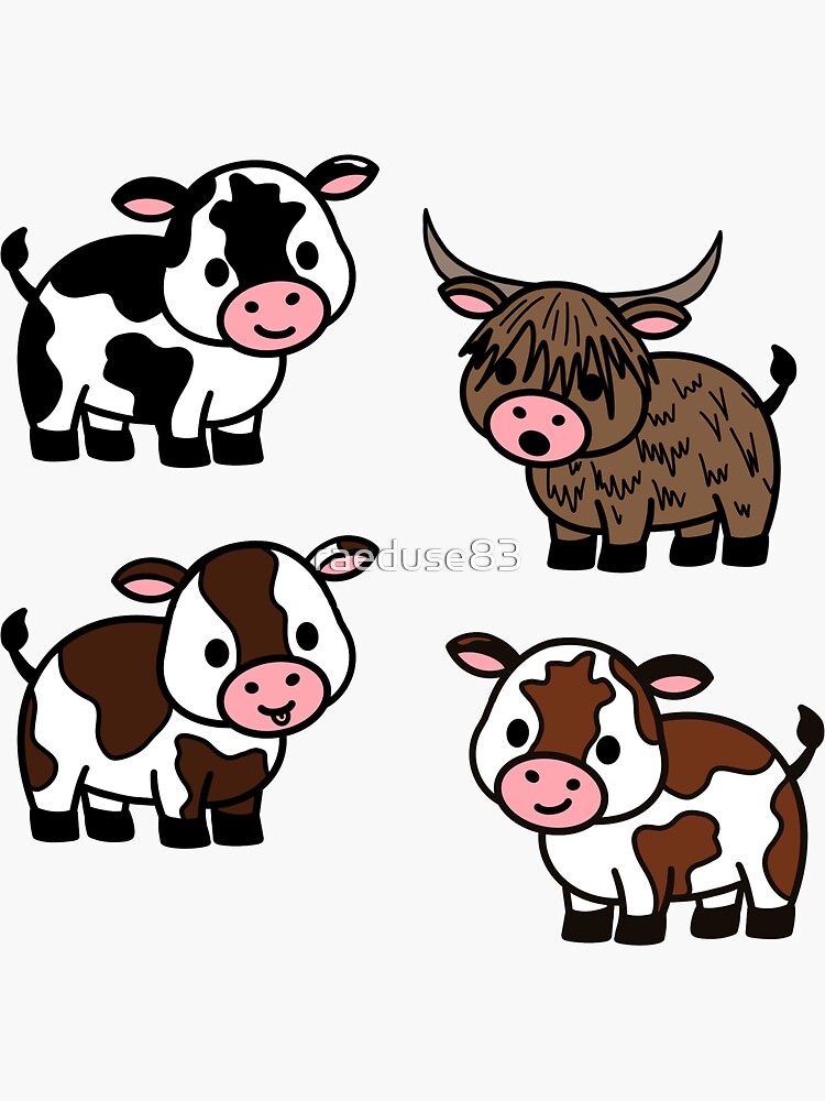 "Cow collection" Sticker for Sale by raeduse83 Redbubble