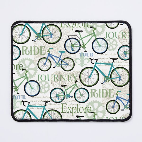 Item preview, Bicycle Journey Blue on White designed and sold by Barbara Pixton.