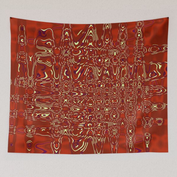 Item preview, Formless golden swirls red abstract artwork by Code03.  designed and sold by Code03.
