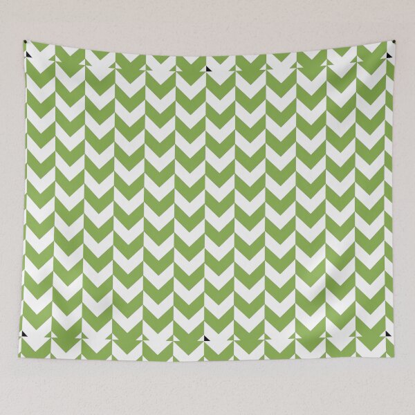 Item preview, WHITE  AND GREENERY CHEVRON ZIG ZAG  STRIPED ARROWS - BY OZCUSHIONSTOO designed and sold by ozcushionstoo.