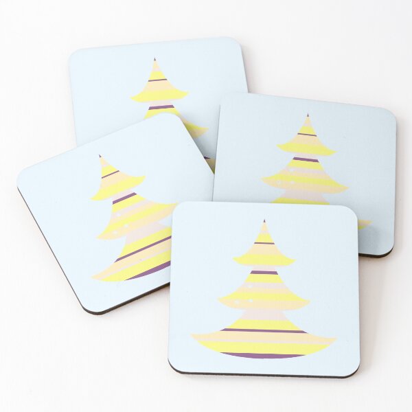 Item preview, Minimal pastel design christmas tree with tiny stars yellow purple designed and sold by greatnorris.