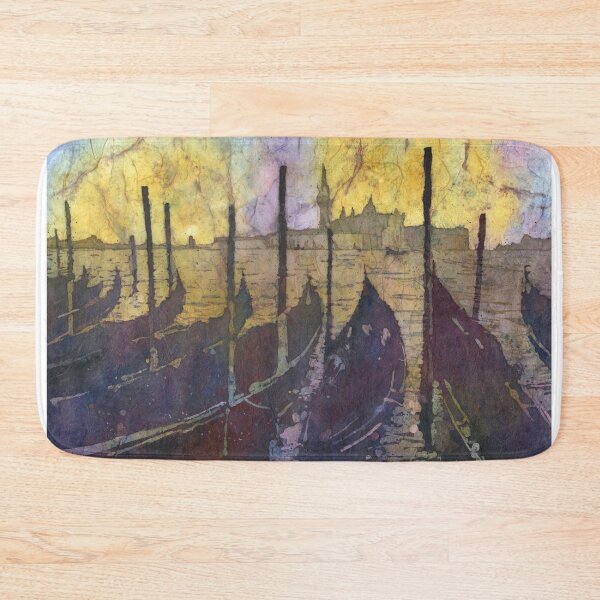 Item preview, Venice, Italy gondola boats on Piazza San Marco at sunset in the medieval city of Venice- Italy designed and sold by rfoxphoto.