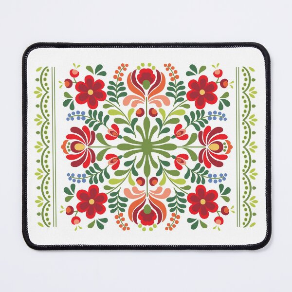 Item preview, Hungarian Folk Design Red and Pink designed and sold by Barbara Pixton.