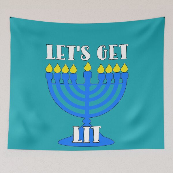 Item preview, Lets Get Lit Menorah Torah Happy Hanukkah Jewish Jew c designed and sold by Draculaura2009.