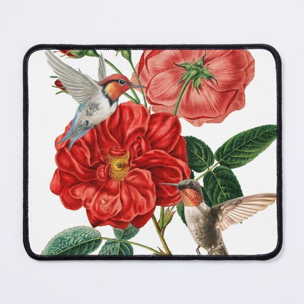 Item preview, Humming Birds flying over roses designed and sold by Black6ird.