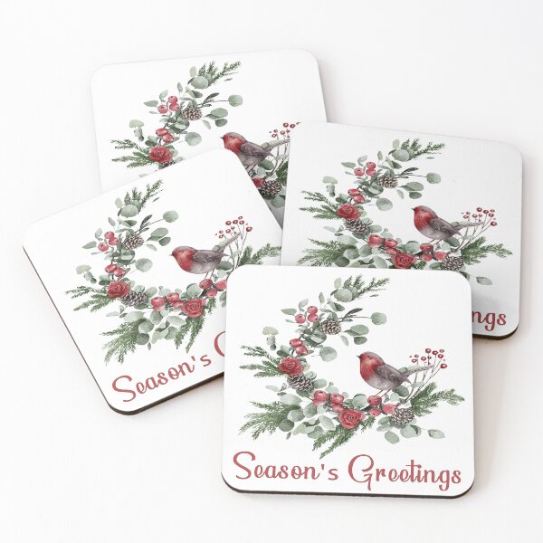 Item preview, Season's Greetings, Holiday Wreath and Bird.   designed and sold by Patricia Johnston.