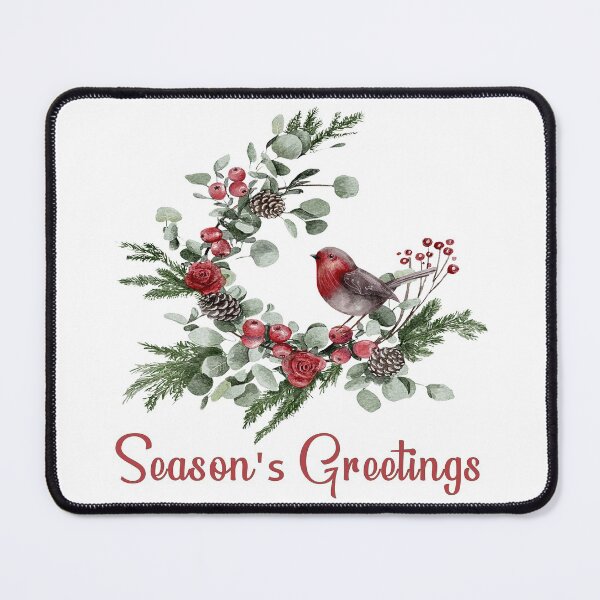 Item preview, Season's Greetings, Holiday Wreath and Bird. designed and sold by Patricia Johnston.