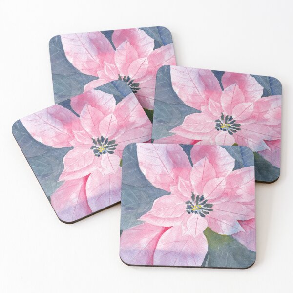 Item preview, Poinsettia Watercolor Negative Painting designed and sold by The Elderberry Blossom.