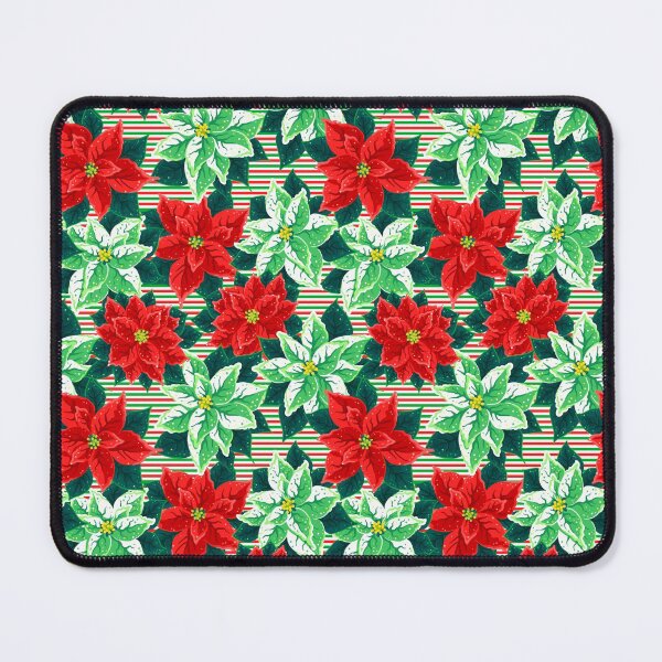 Item preview, Poinsettia, Christmas New Year Floral Pattern Green Red White designed and sold by ptitsa-tsatsa.