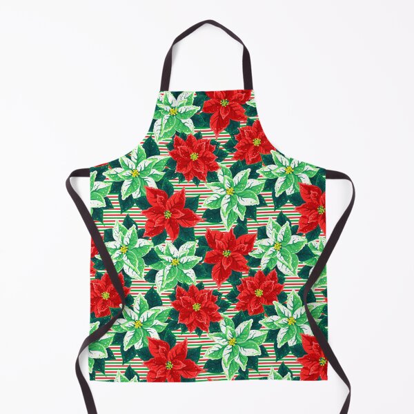 Item preview, Poinsettia, Christmas New Year Floral Pattern Green Red White designed and sold by ptitsa-tsatsa.