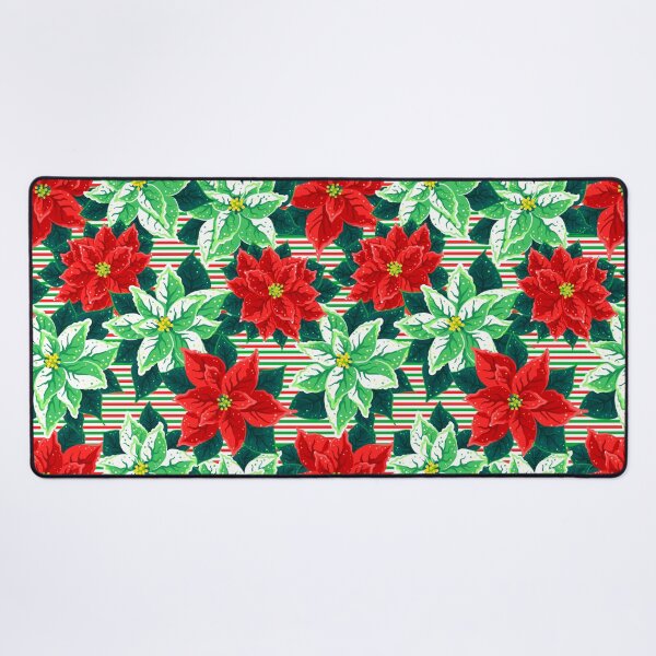 Item preview, Poinsettia, Christmas New Year Floral Pattern Green Red White designed and sold by ptitsa-tsatsa.