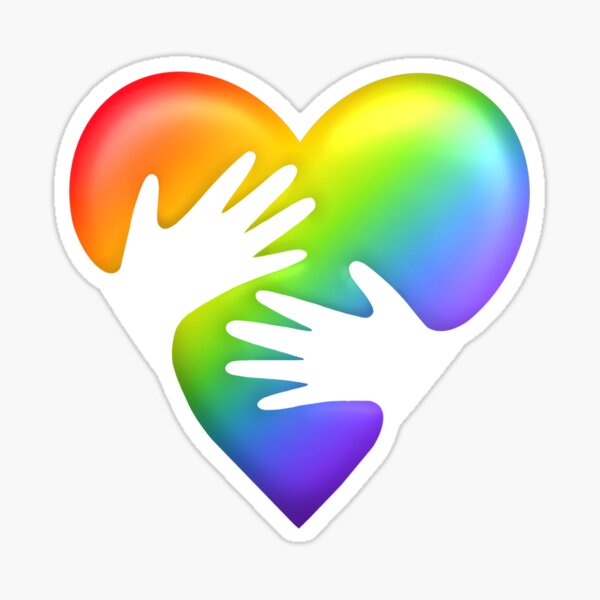Lead with Love Rainbow Heart Sticker