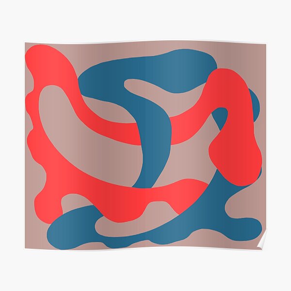 Lines and curves abstract art pattern Poster