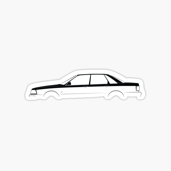 Audi 100 (C3) Silhouette Sticker for Sale by in-transit