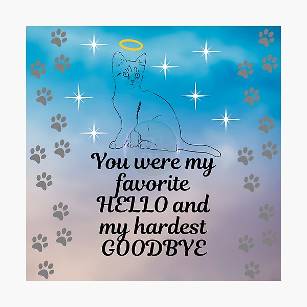 Item preview, Favorite Hello Hardest Goodbye - Cat Angel Night Sky designed and sold by Kamira Gayle.