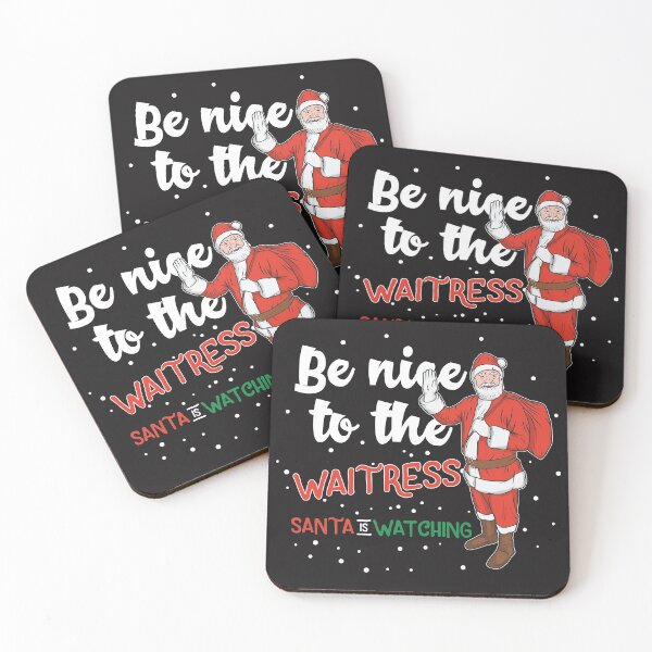 Item preview, be nice to the waitress,  santa is watching premium t-shirt. designed and sold by Luckydoe1.
