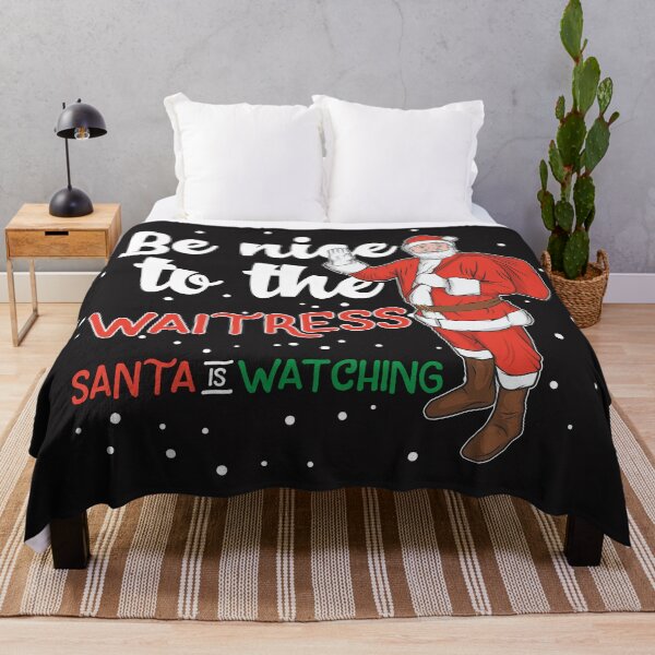 Item preview, be nice to the waitress, santa is watching premium t-shirt. designed and sold by Luckydoe1.