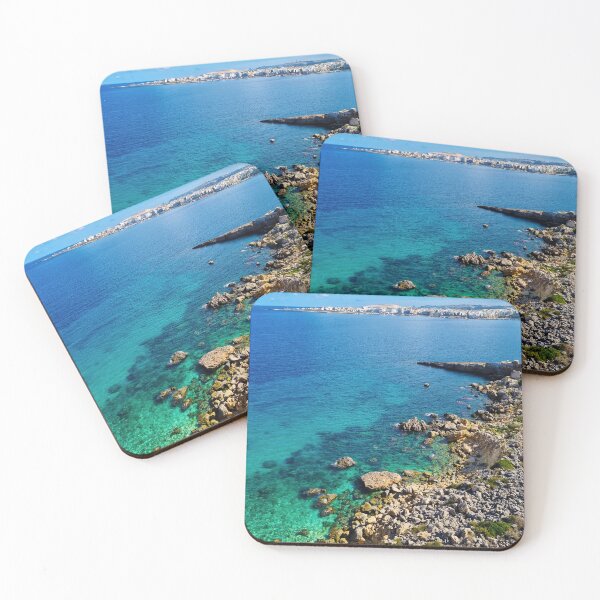 Item preview, Paisaje con acantilados y costa rocosa, mar turquesa e islas en la distancia designed and sold by Kate-P-.