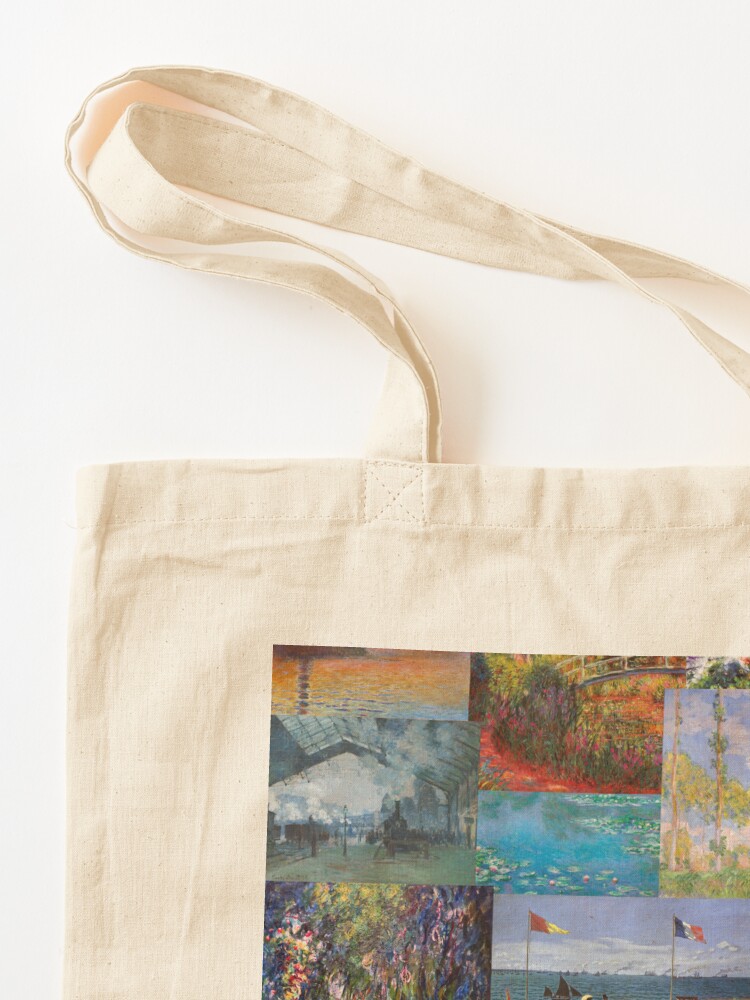 Art Printed Tote Bag - Vincent van Gogh & Claude Monet Collage Art