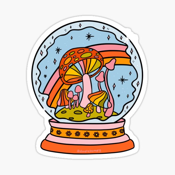 Vista previa del artículo con la obra «Bola de nieve con forma de hongo», diseñado y vendido por doodlebymeg.
