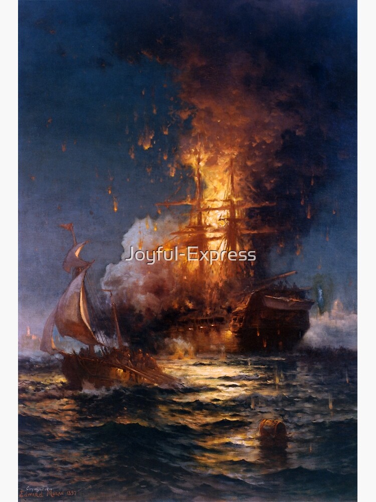 Discover USS Philadelphia Burns in Tripoli Canvas