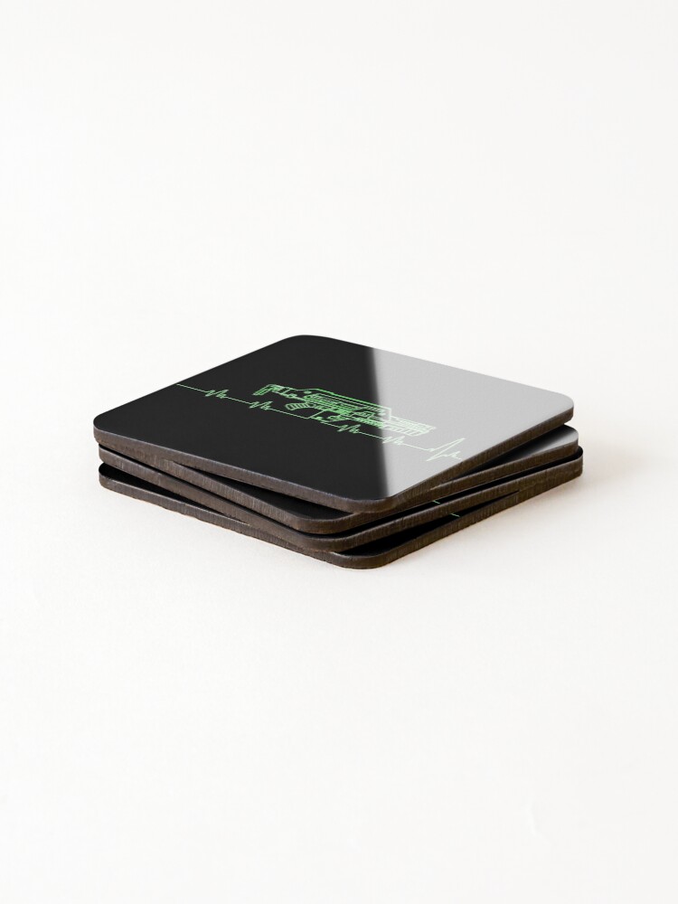 Thumbnail 4 of 5, Coasters (Set of 4), Pulse. Rifle. Green. designed and sold by CCCDesign.