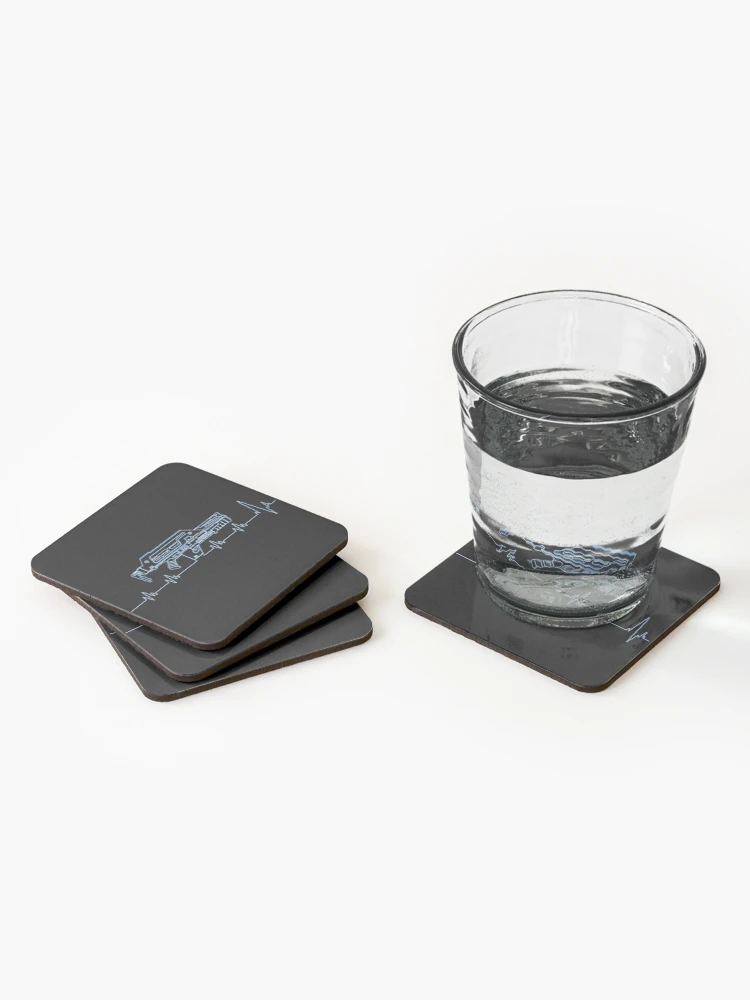 Thumbnail 2 of 5, Coasters (Set of 4), Pulse. Rifle. Blue. designed and sold by CCCDesign.