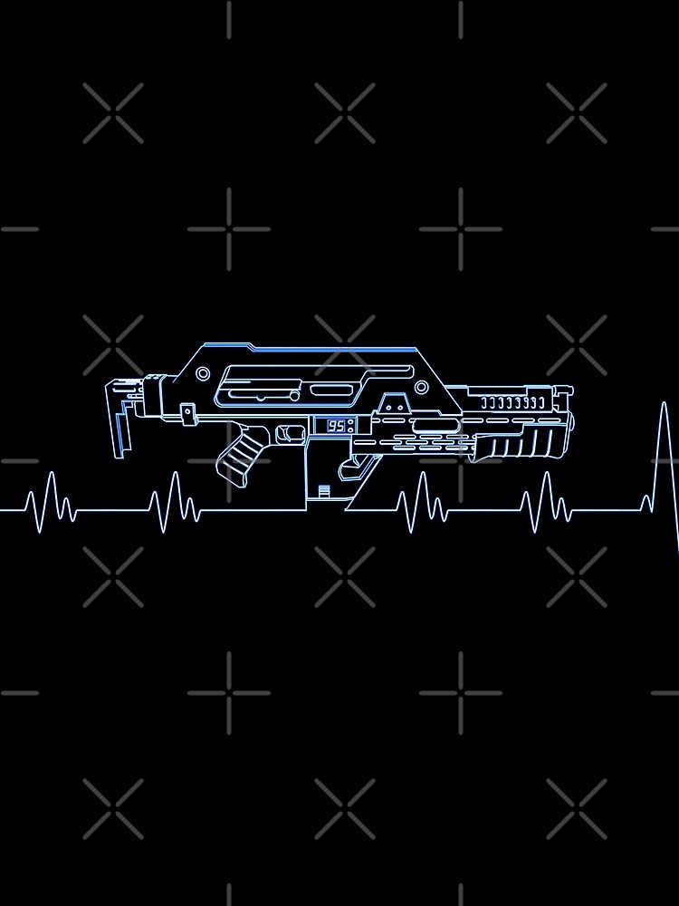 Thumbnail 3 of 3, Scarf, Pulse. Rifle. Blue. designed and sold by CCCDesign.