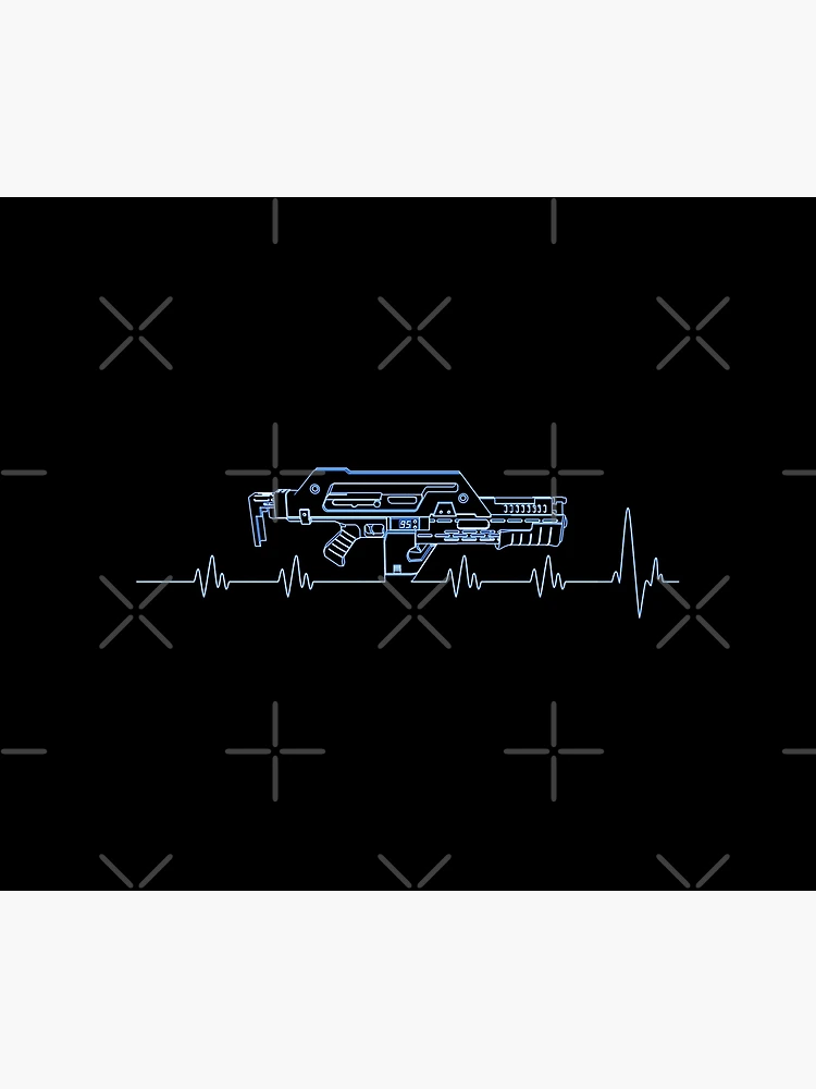 Thumbnail 3 of 3, Tapestry, Pulse. Rifle. Blue. designed and sold by CCCDesign.