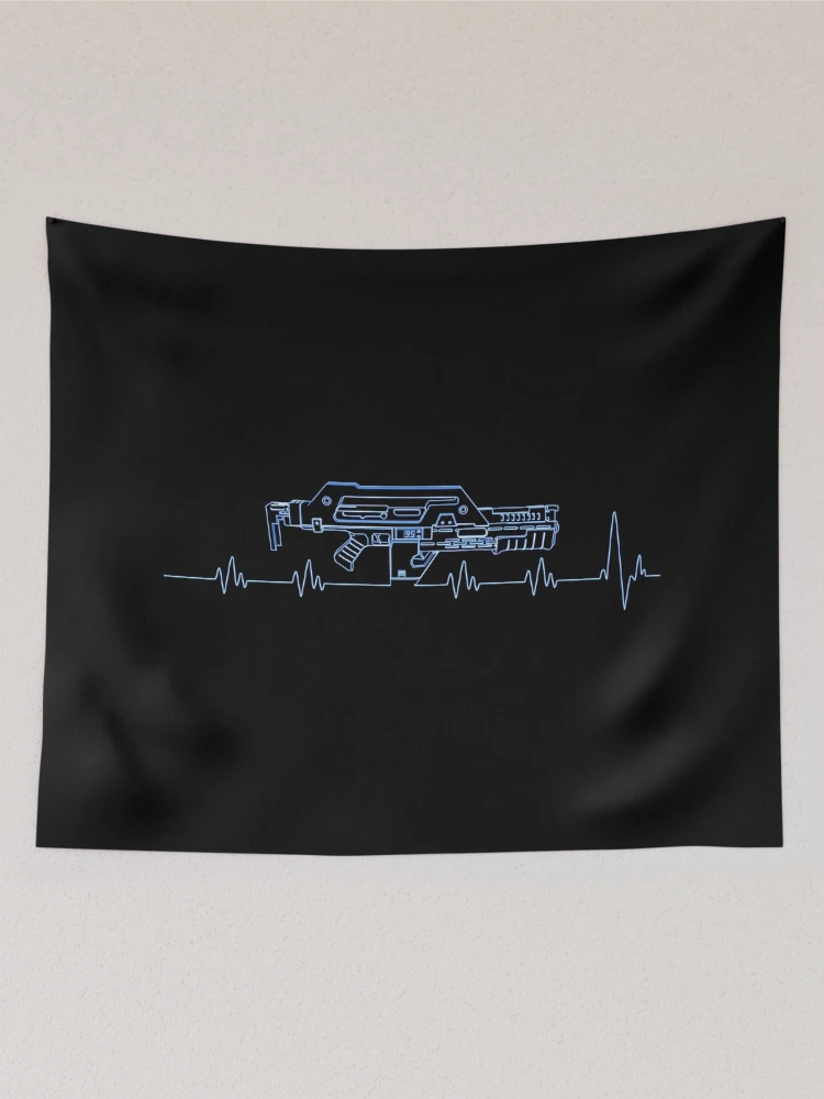 Thumbnail 2 of 3, Tapestry, Pulse. Rifle. Blue. designed and sold by CCCDesign.