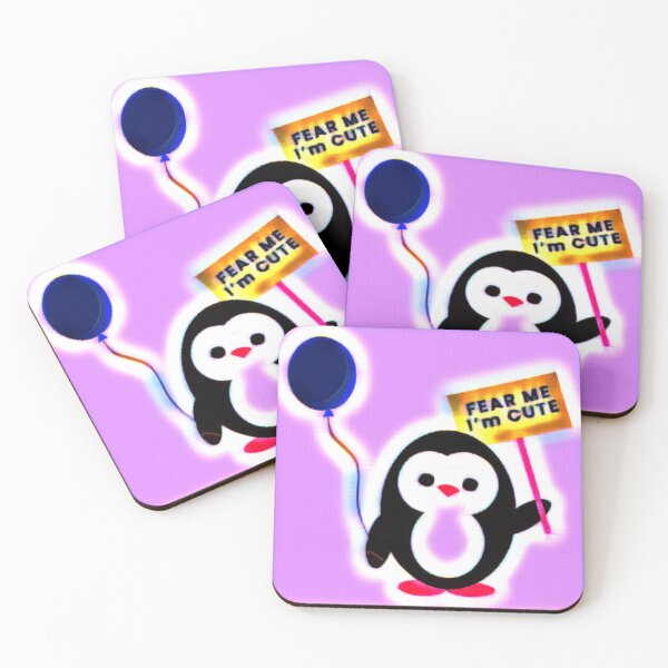 Item preview, INNOCENT LOOKING PENGUIN - FEAR ME I'M CUTE IN PURPLE designed and sold by MrCreativeArts.
