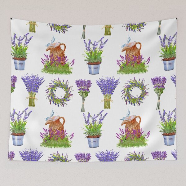 Item preview, Mixed Lavender Flowers Pattern. Cute Wild Purple Lavender Floral Botanical Garden Print designed and sold by silviaol.