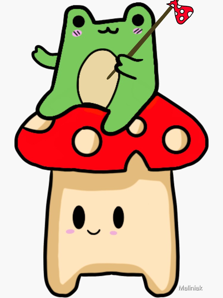 Mushrooms & Frog Sticker