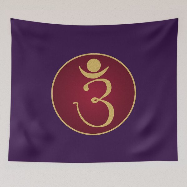Item preview, OM Logo - Gold on Dark Red designed and sold by Fractal Journeys, etc. .