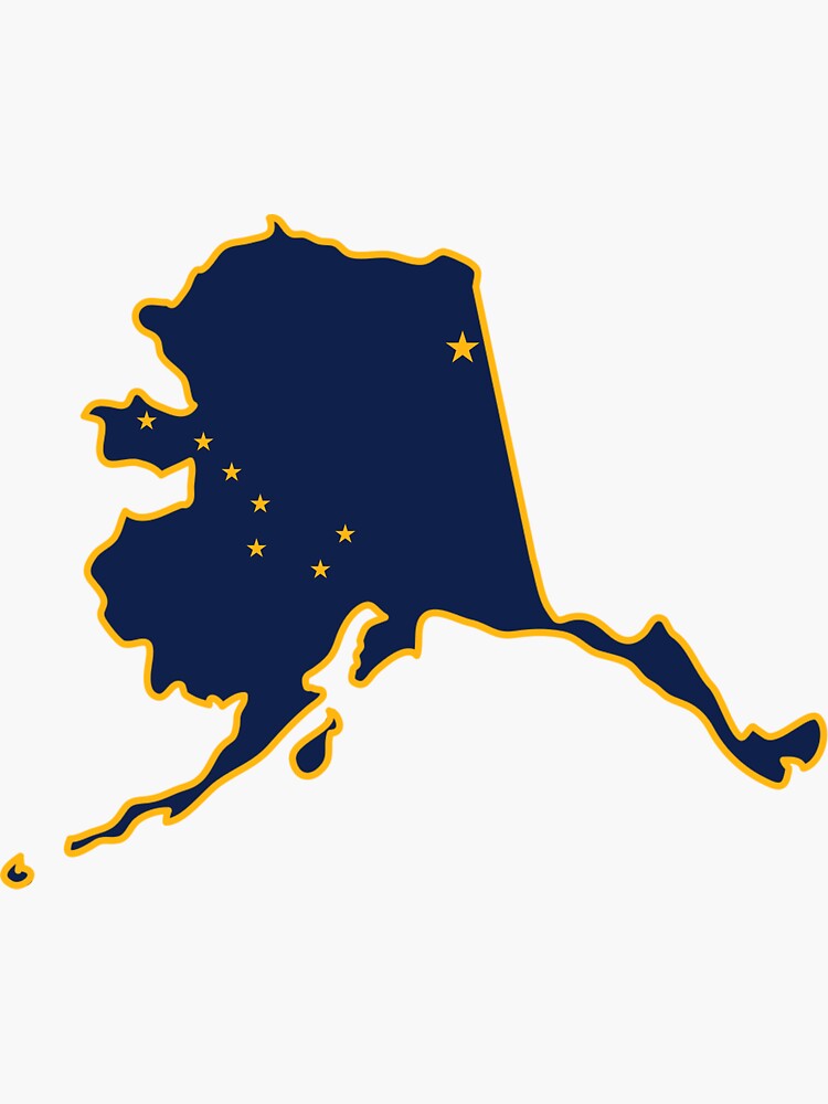 "Alaska state flag and outline" Sticker for Sale by chuckb2000 Redbubble
