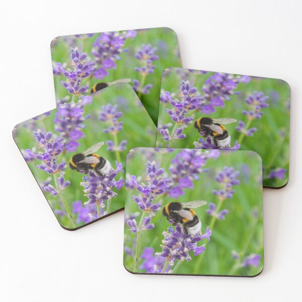 Item preview, Lavender Flowers Bumblebee. Cute Wild Purple Lavender Floral Botanical Garden Print designed and sold by silviaol.