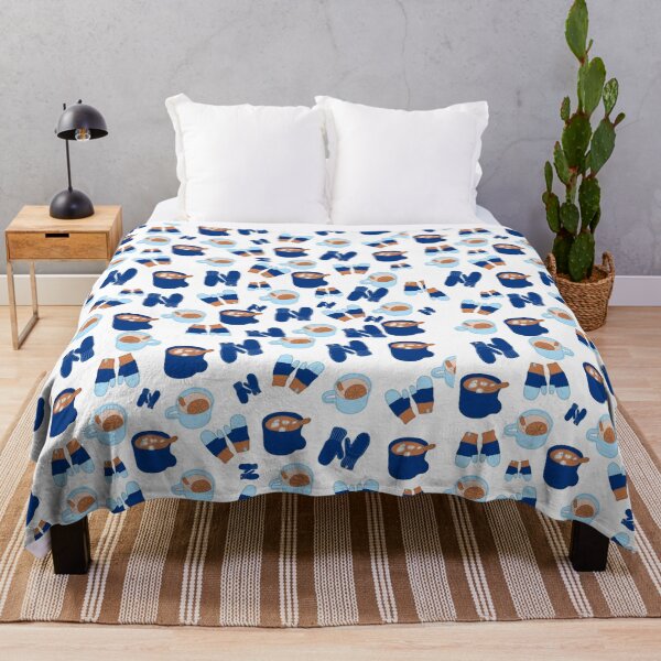Item preview, Mittens and Cocoa in Blue All Over Print designed and sold by legacyholistic.