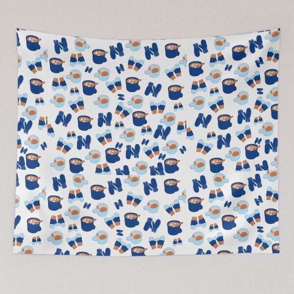 Item preview, Mittens and Cocoa in Blue All Over Print designed and sold by legacyholistic.