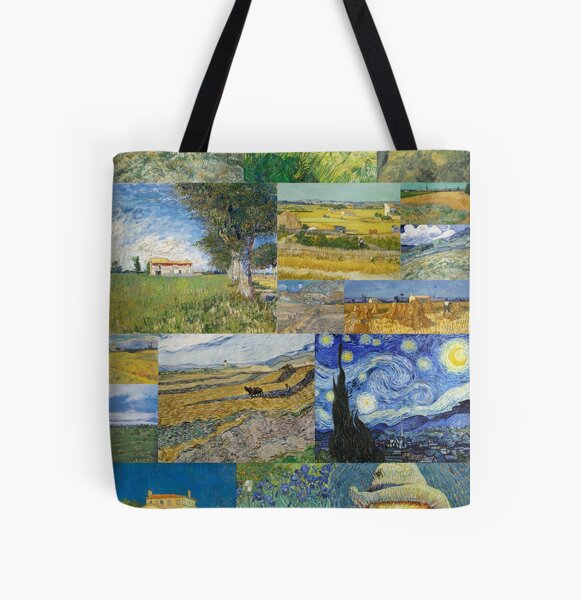 Van Gogh Starry Night Collage, Vincent Van Gogh Paintings Bolsa Tote